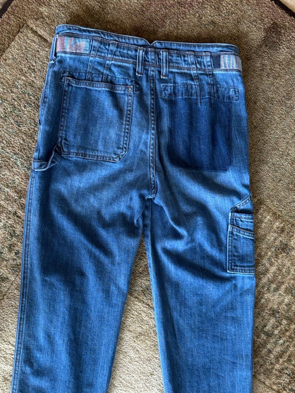 Anthropologie Pilcro Letterpress Blue Patchwork Boyfriend Jeans - Picture 10 of 15